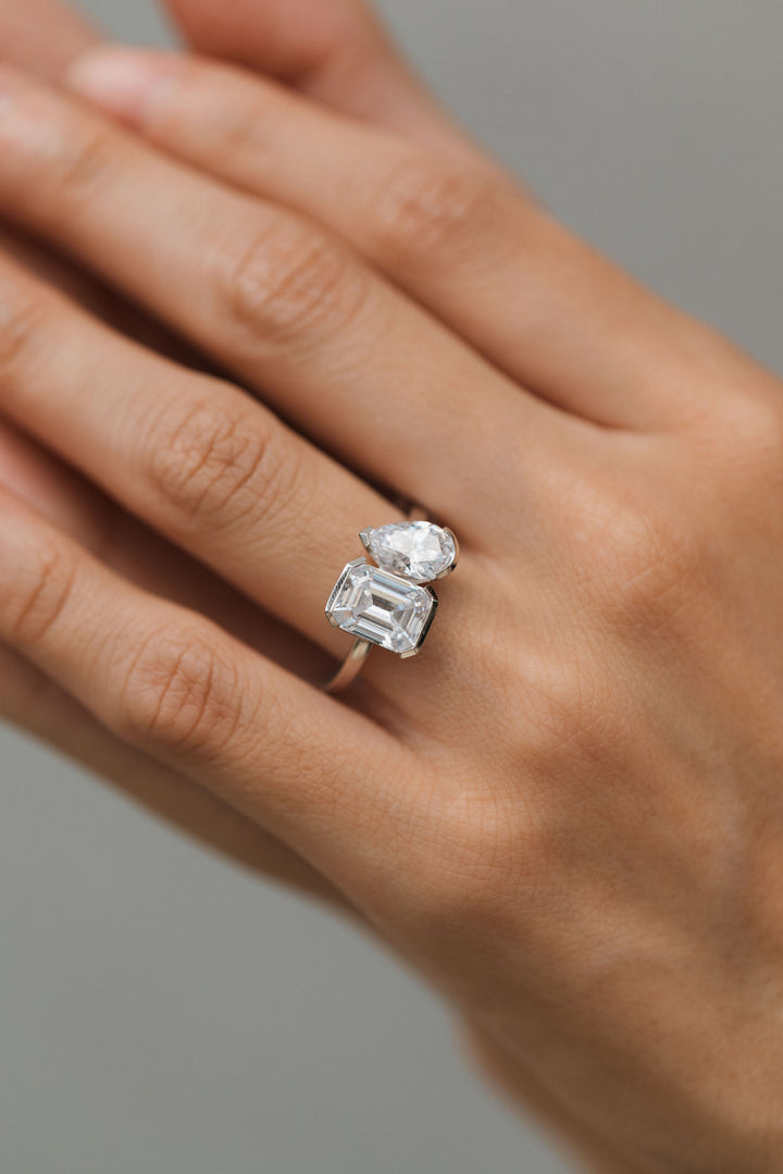 3.5 ctw moi et toi diamond engagement ring - Valentshop Jewelry