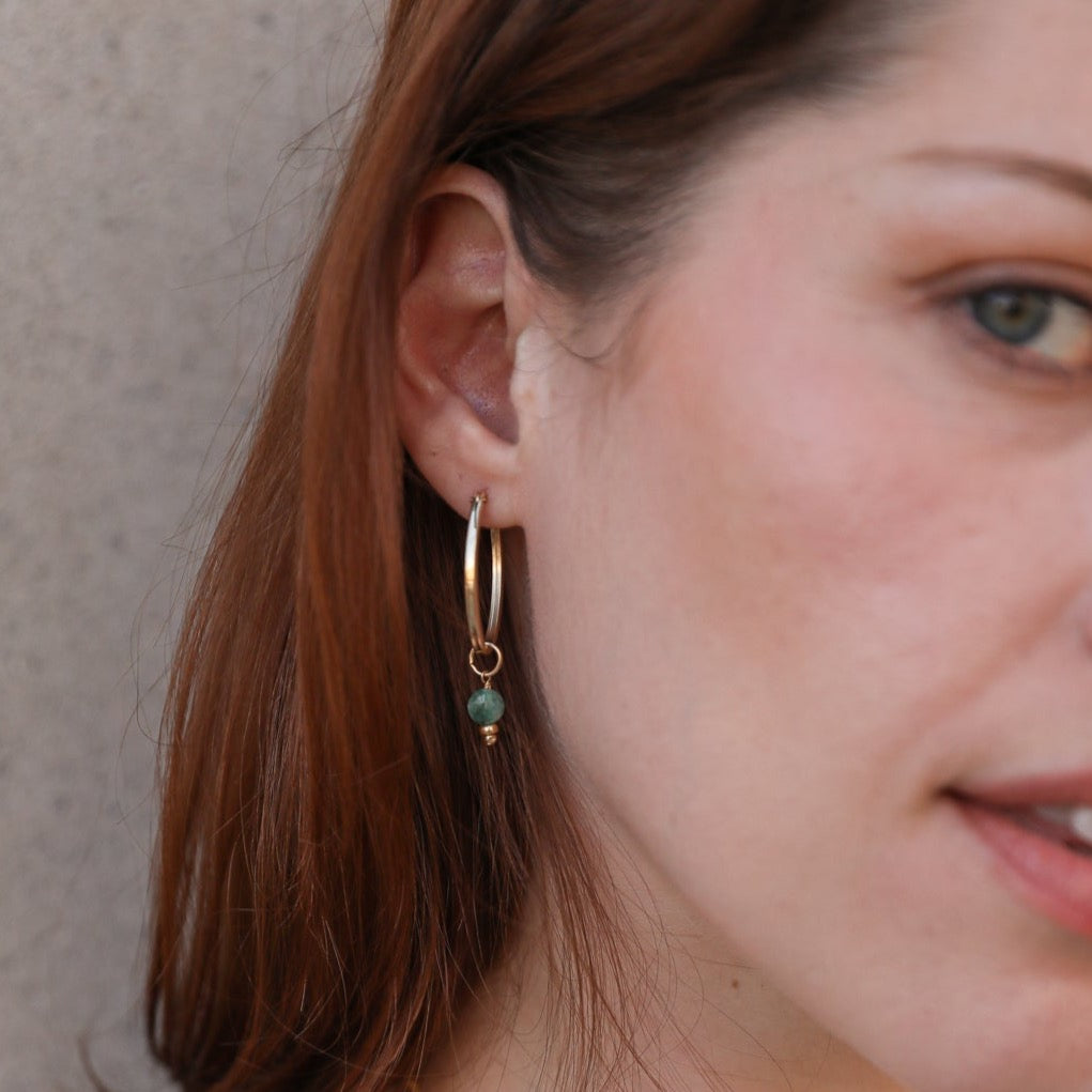 birthstone coin oval hoops - Valentshop Jewelry