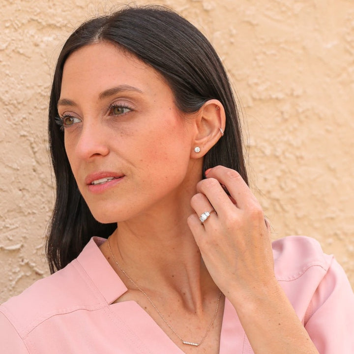 14K diamond stud earrings - 1/2 ctw to 2 ctw - Valentshop Jewelry