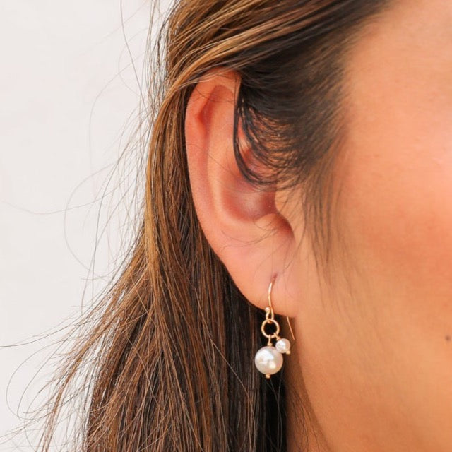 14K van luna - akoya pearl duet earrings - Valentshop Jewelry