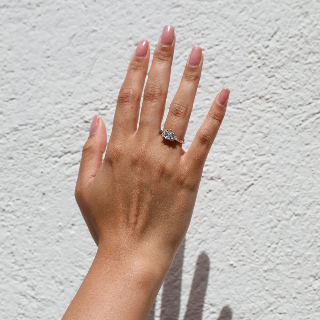 1 5/8 ctw pear diamond engagement ring with diamond accents - Valentshop Jewelry