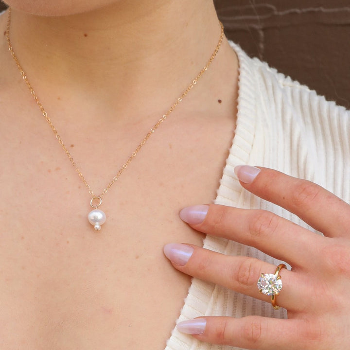 graduated pearl pendant necklace - Valentshop Jewelry