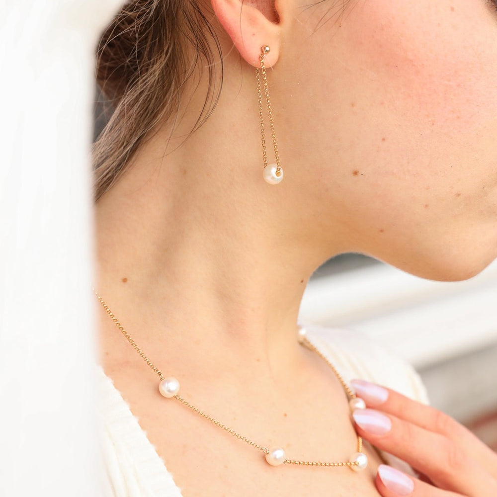 front-to-back pearl swing earrings - Valentshop Jewelry