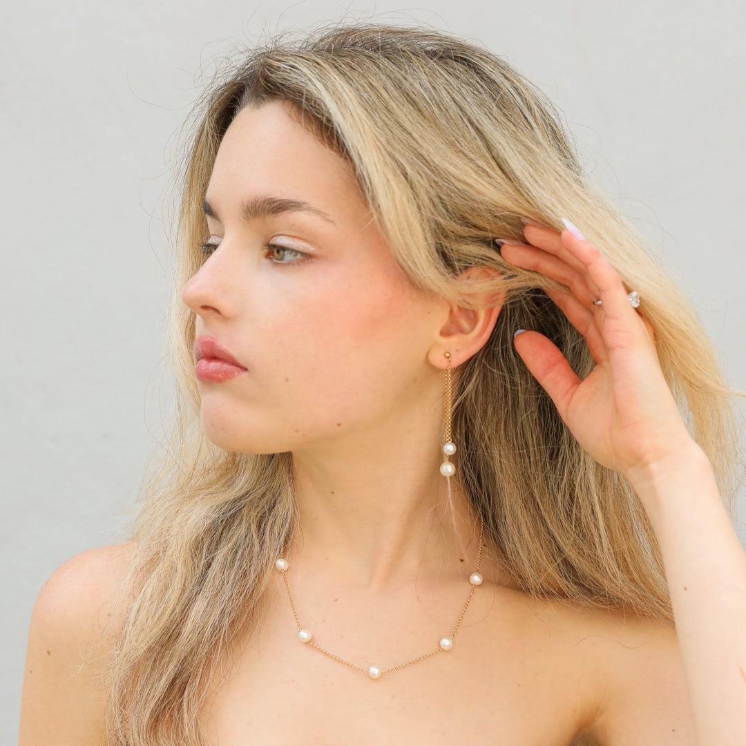 front-to-back versatile pearl duo earrings - valentshop.com