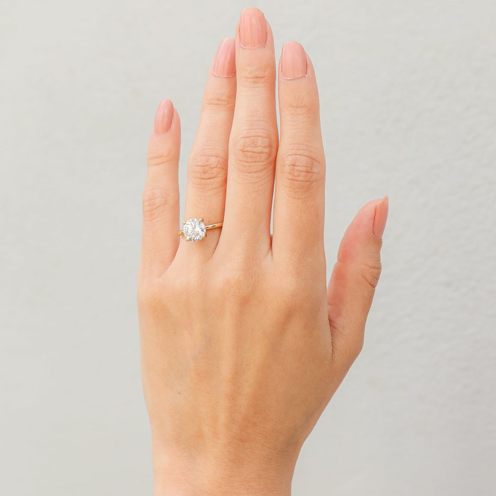 2 ctw floral solitaire round diamond engagement ring - Valentshop Jewelry