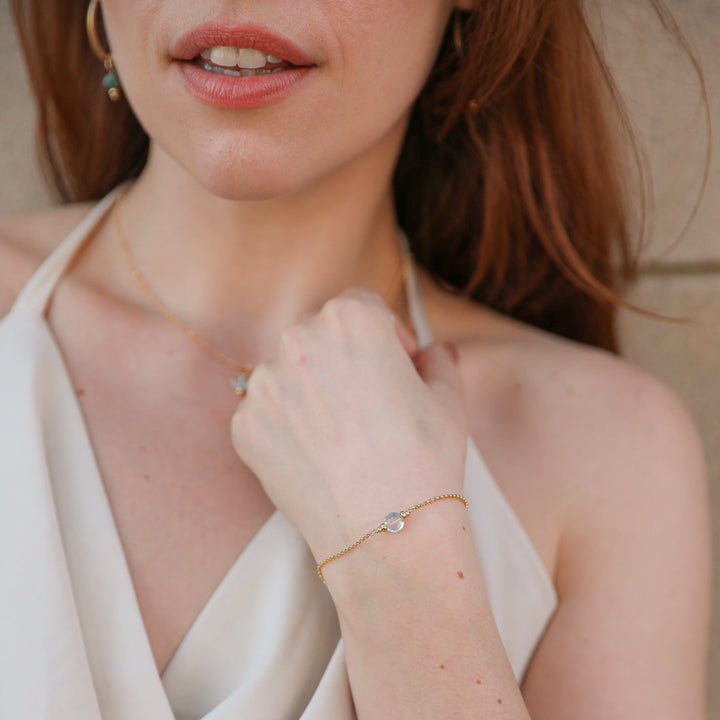 birthstone coin charm bracelet - Valentshop Jewelry