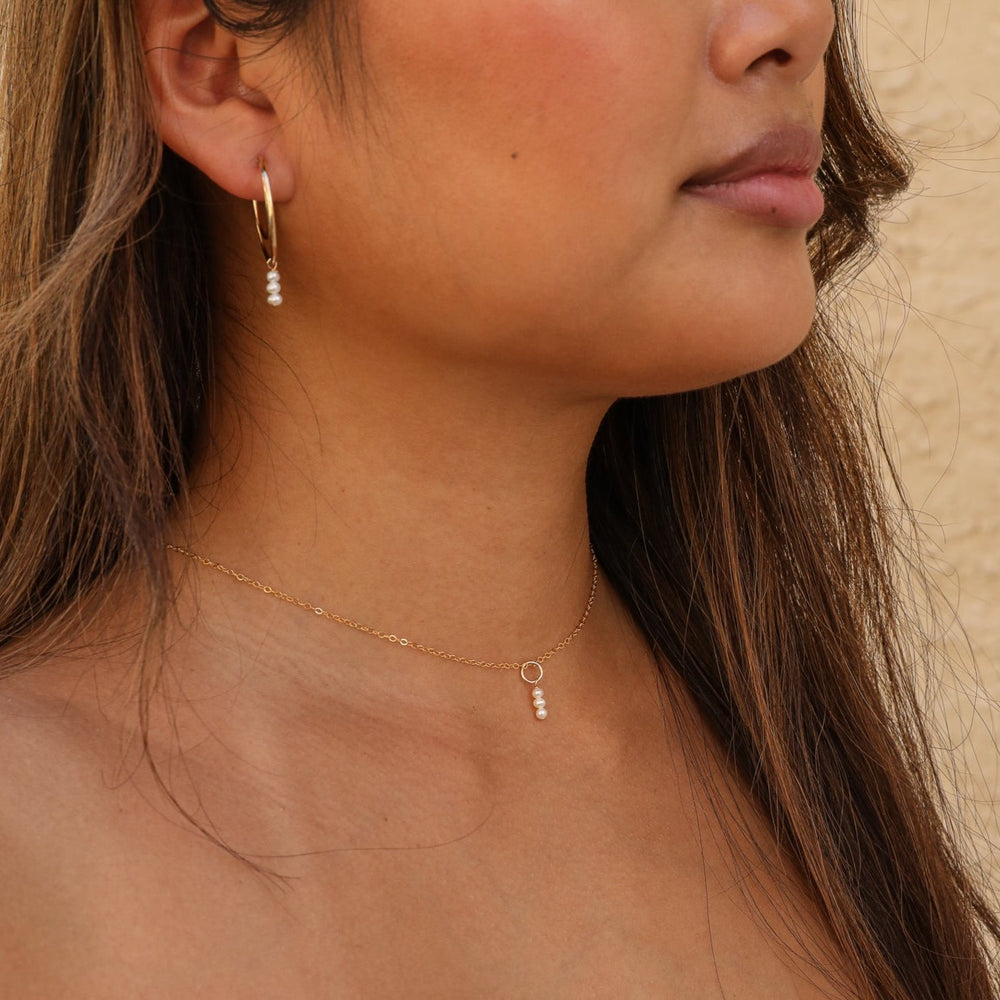 three baby pearl stick pendant necklace - Valent Shop Jewelry