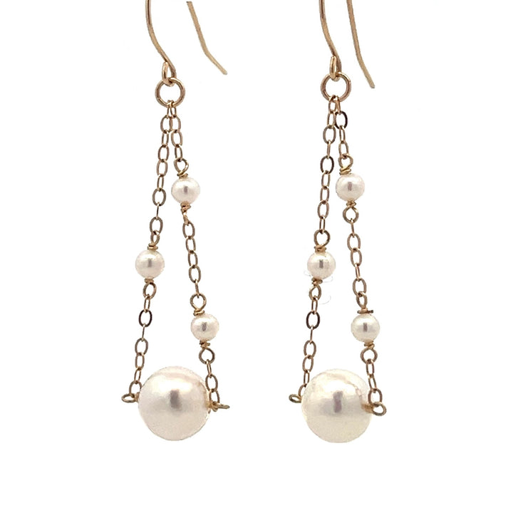 14K van luna - akoya pearl trapeze earrings - Valentshop Jewelry