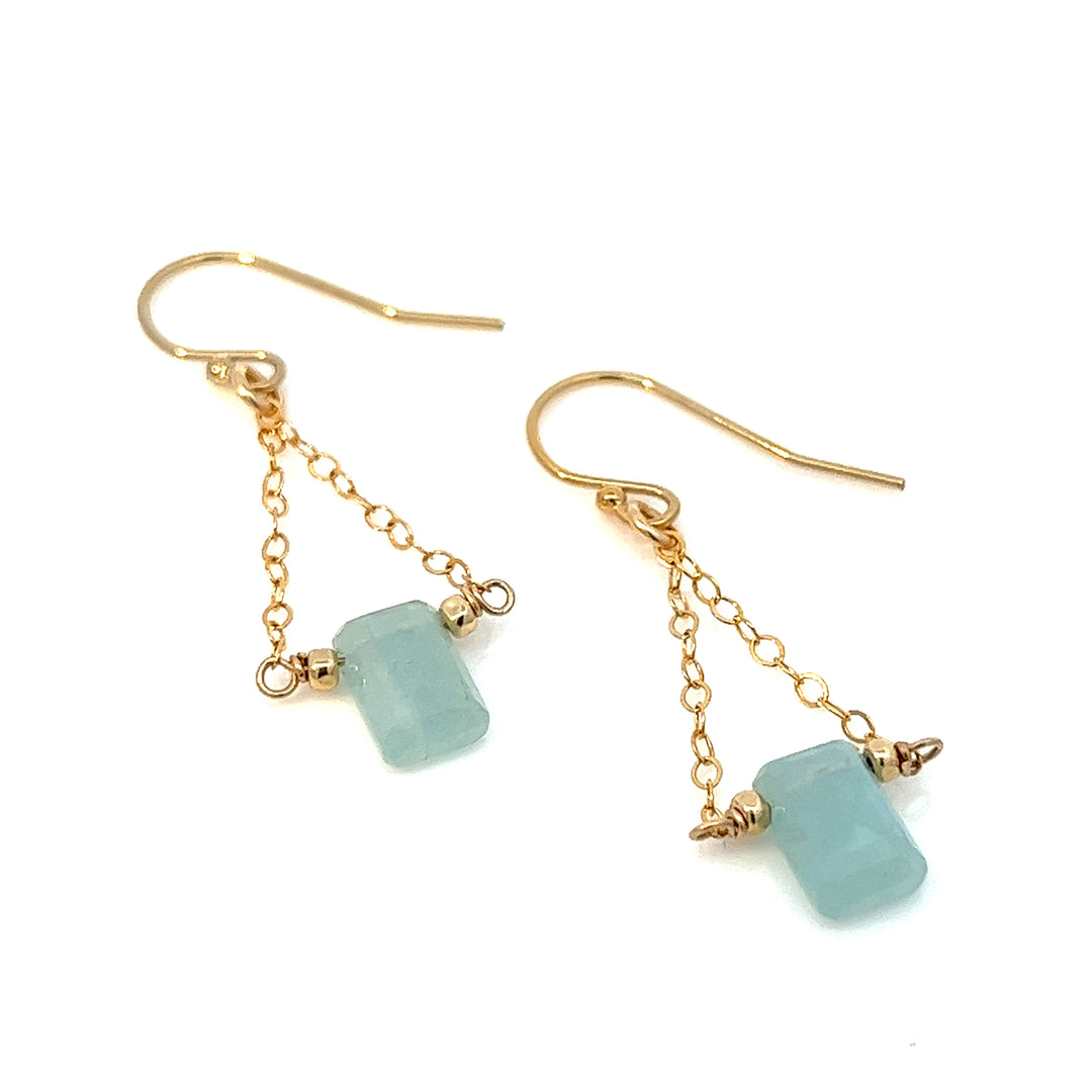 birthstone baguette trapeze earrings - valentshop.com