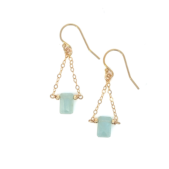 birthstone baguette trapeze earrings - valentshop.com