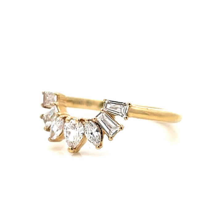 art deco inspired curved diamond band - Valentshop Jewelry
