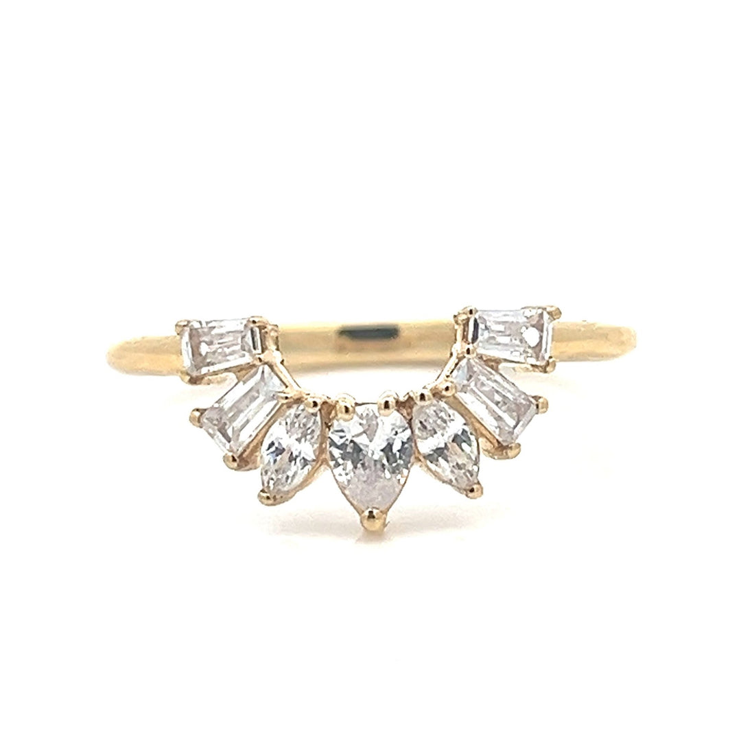 art deco inspired curved diamond band - Valentshop Jewelry