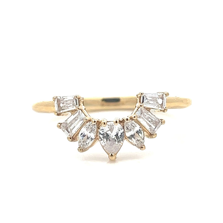 art deco inspired curved diamond band - Valentshop Jewelry