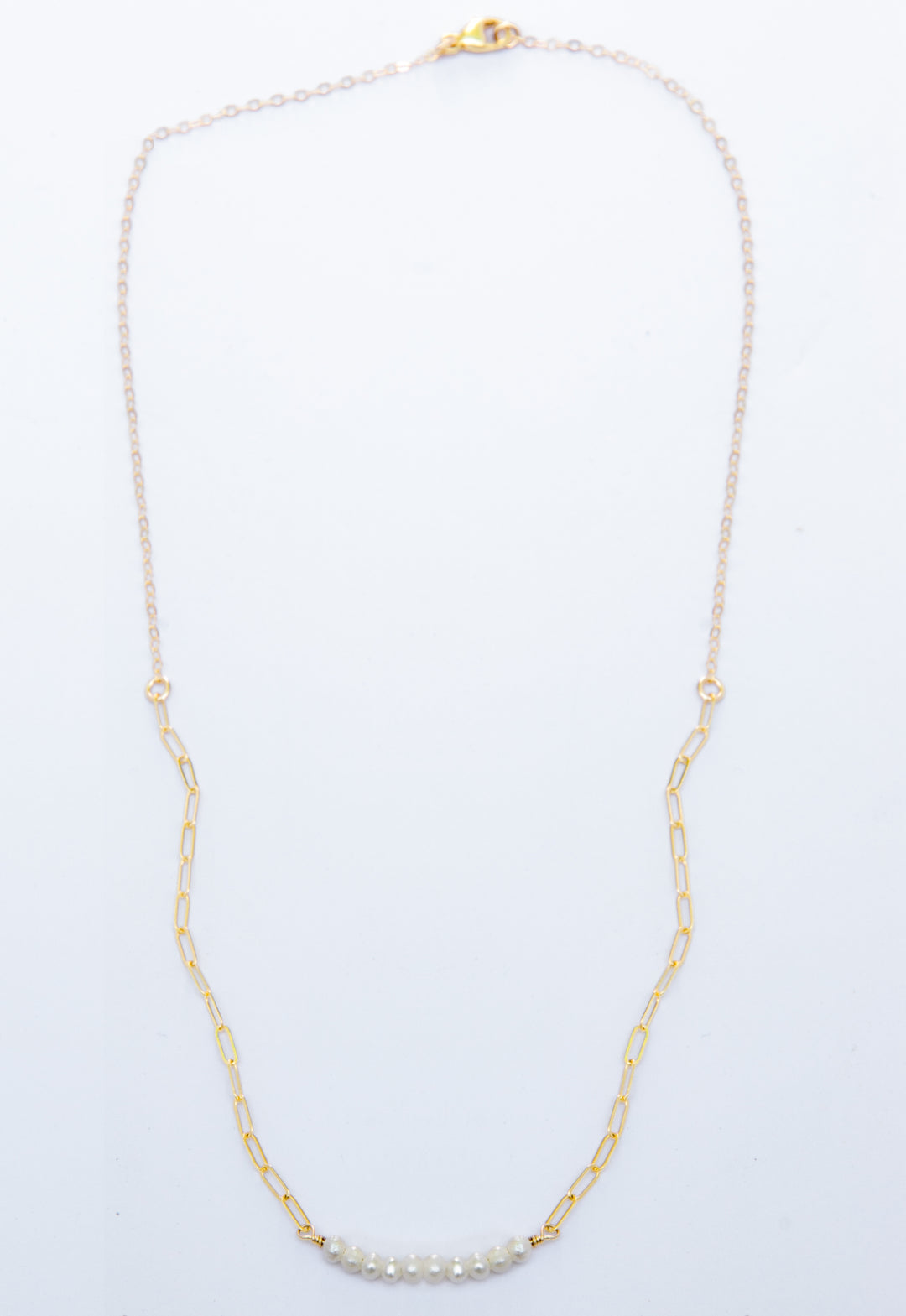 baby pearl bar duo-chain necklace - valentshop.com