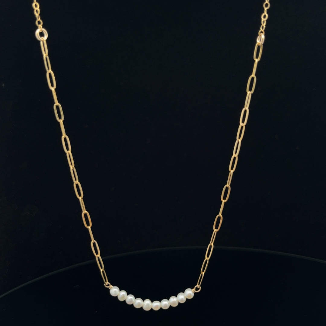 baby pearl bar duo-chain necklace - valentshop.com