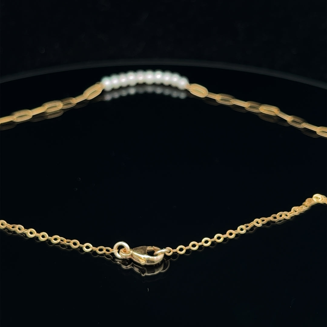 baby pearl bar duo-chain necklace - valentshop.com