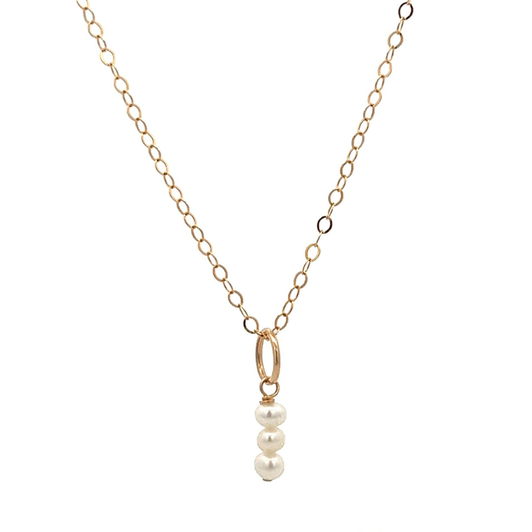 three baby pearl stick pendant necklace - valentshop.com