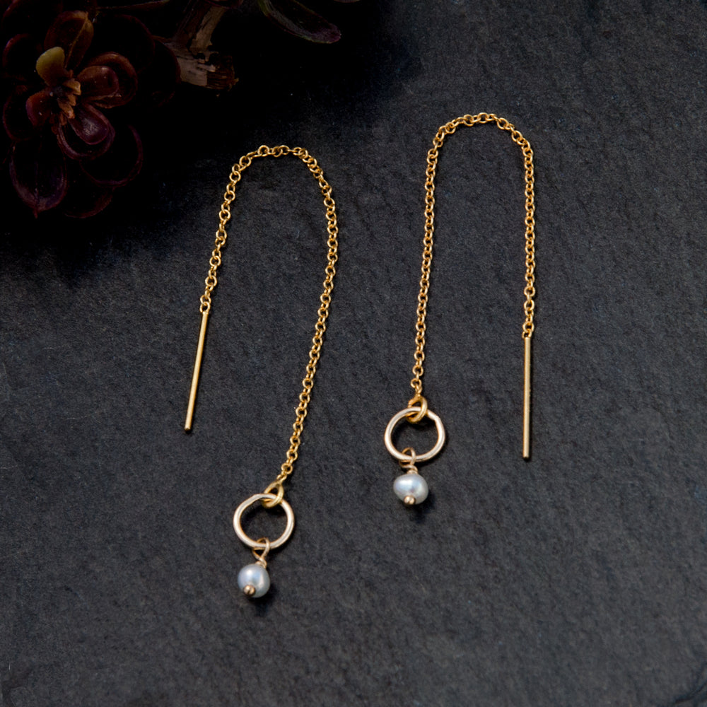 baby pearl golden ring threaders - valentshop.com