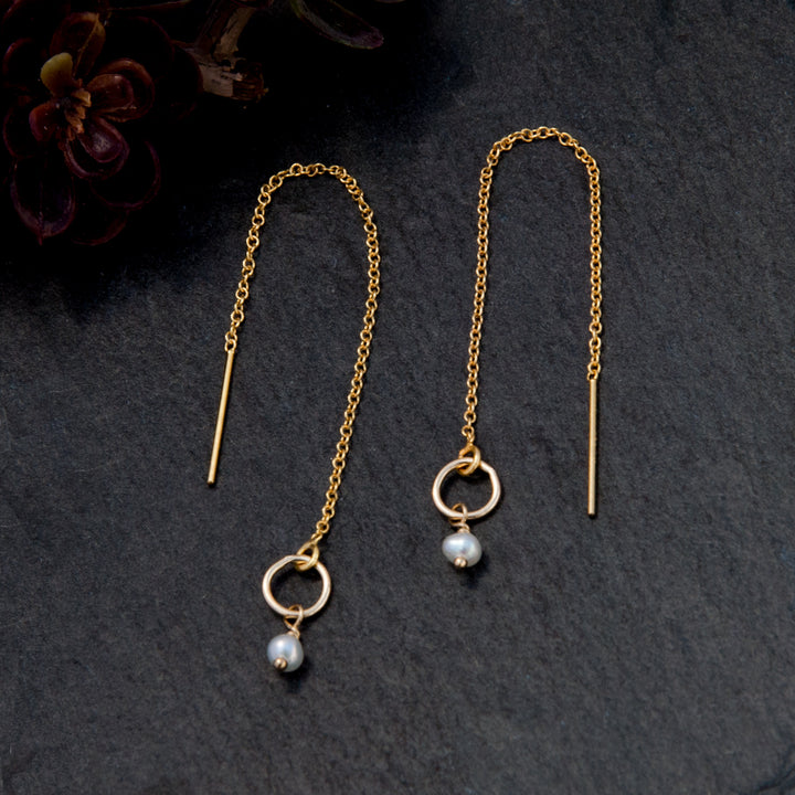 baby pearl golden ring threaders - valentshop.com