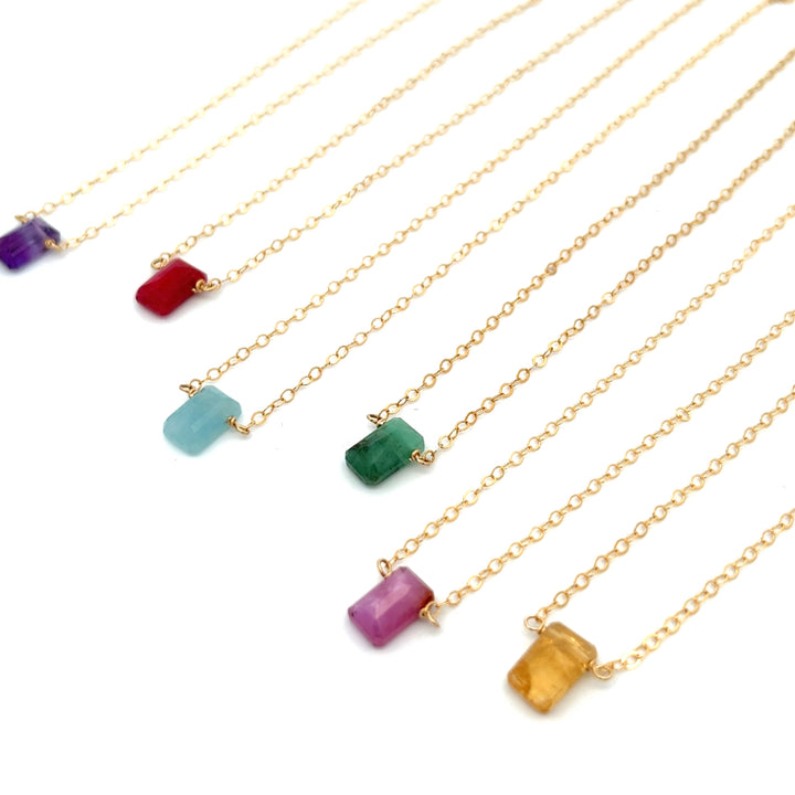 birthstone baguette necklace - valentshop.com