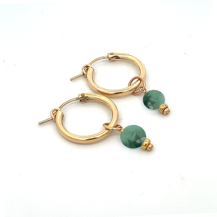 faceted birthstone coin charm - hoop earrings - valentshop.com