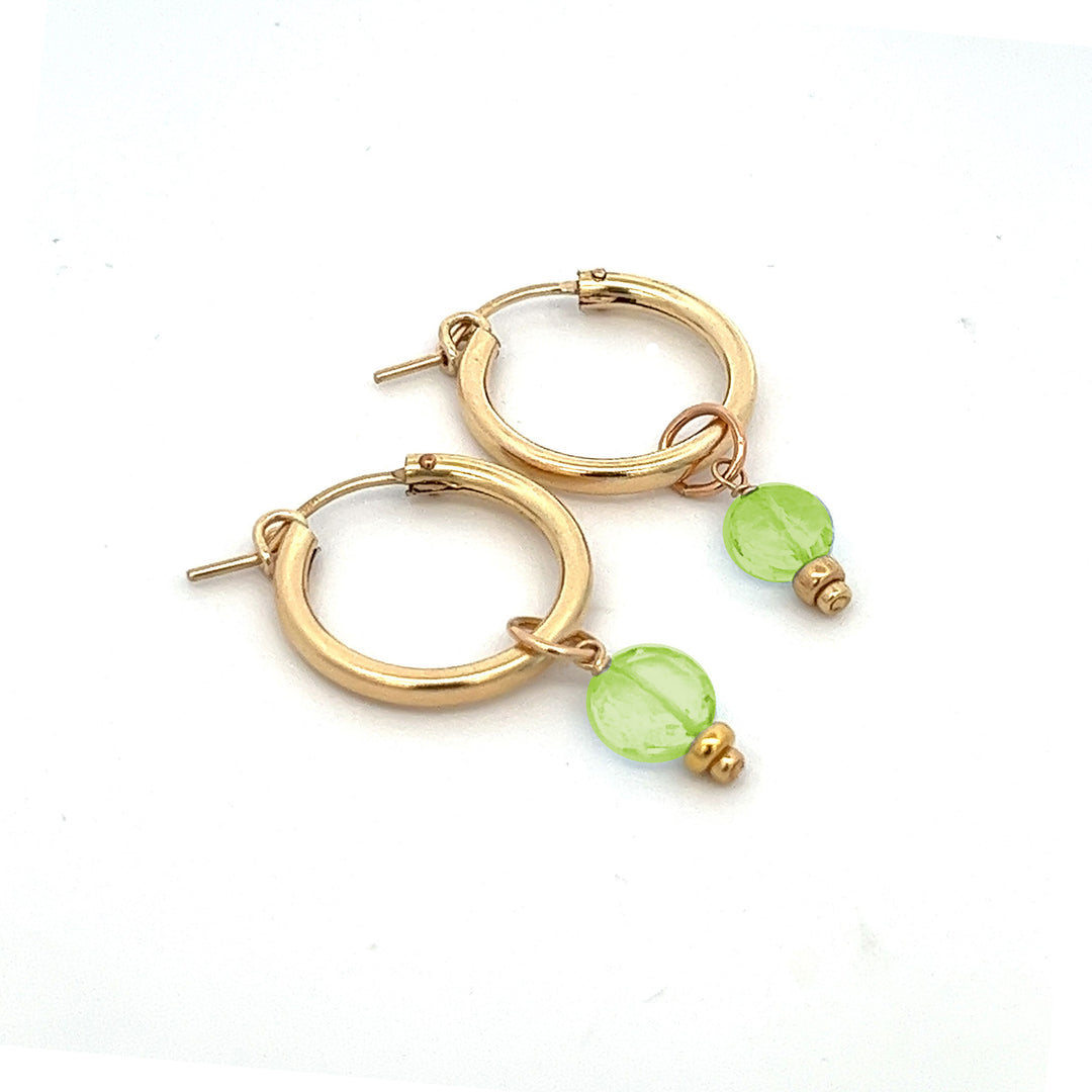 faceted birthstone coin charm - hoop earrings - valentshop.com