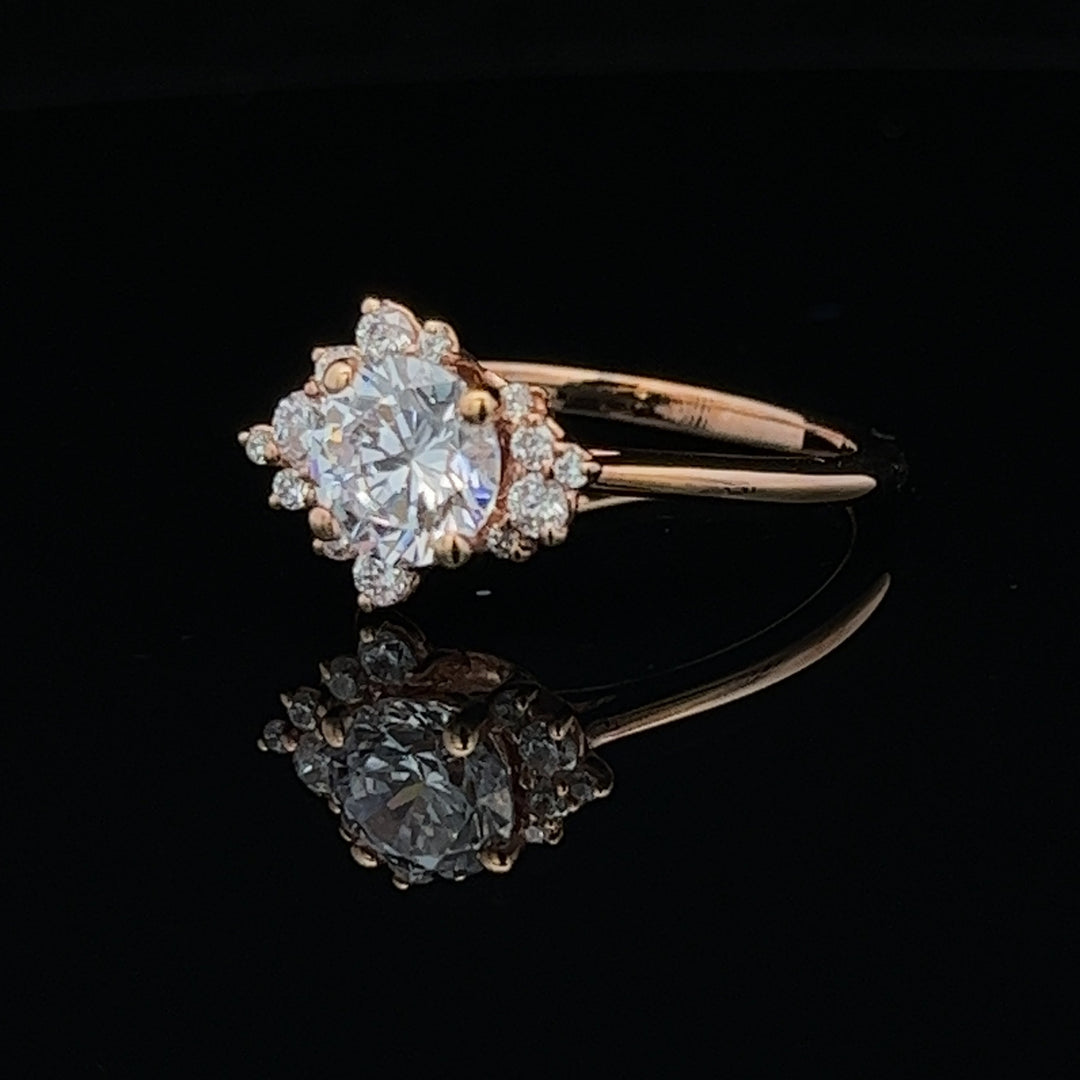 1 1/3 ctw celestial diamond halo engagement ring - valentshop.com
