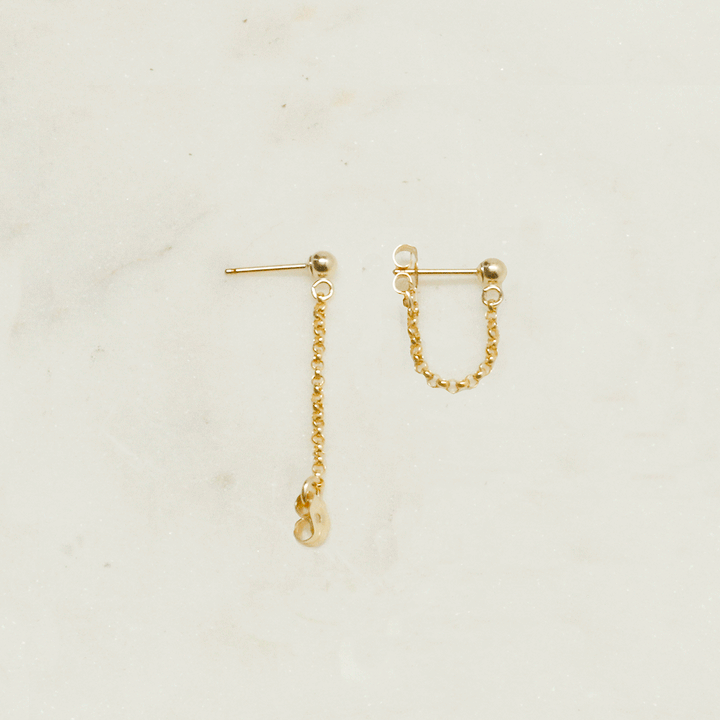 "front-to-back" chain earrings - round link - valentshop.com