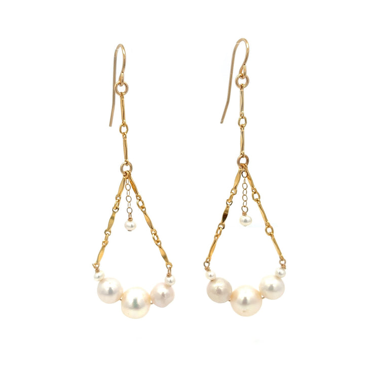 graduated pearl chandelier earrings - valentshop.com
