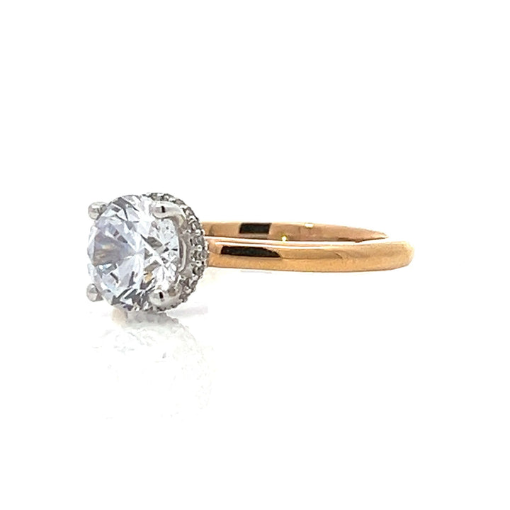 1 1/3 ctw diamond solitaire engagement ring with hidden collar - Valentshop Jewelry