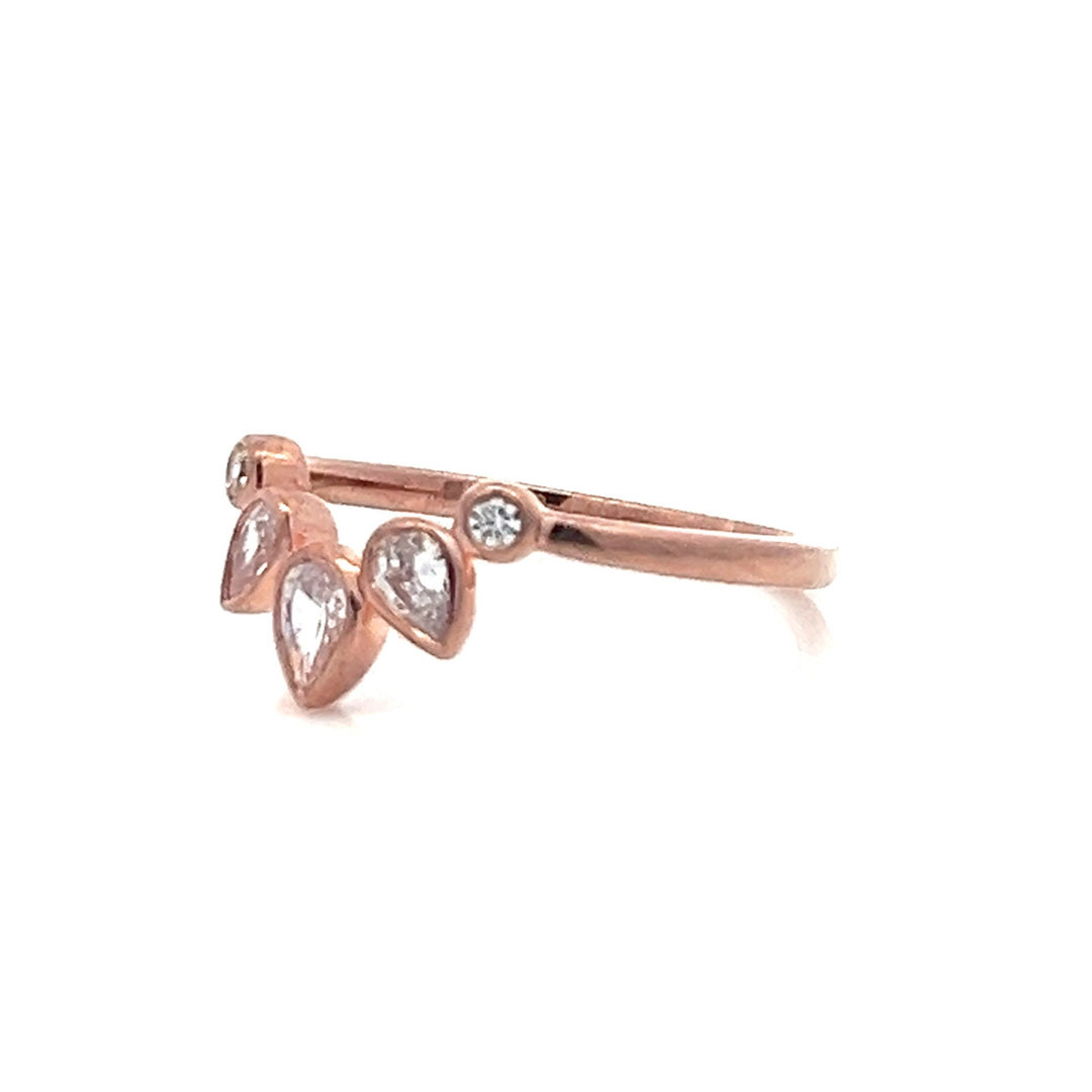 crown pear-shaped diamond band - Valentshop Jewelry