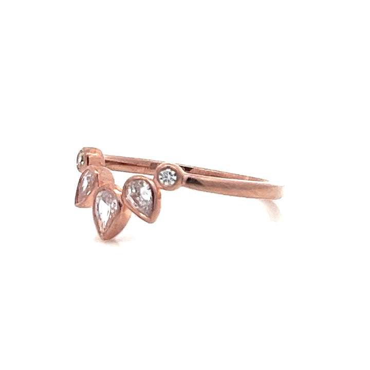 crown pear-shaped diamond band - Valentshop Jewelry