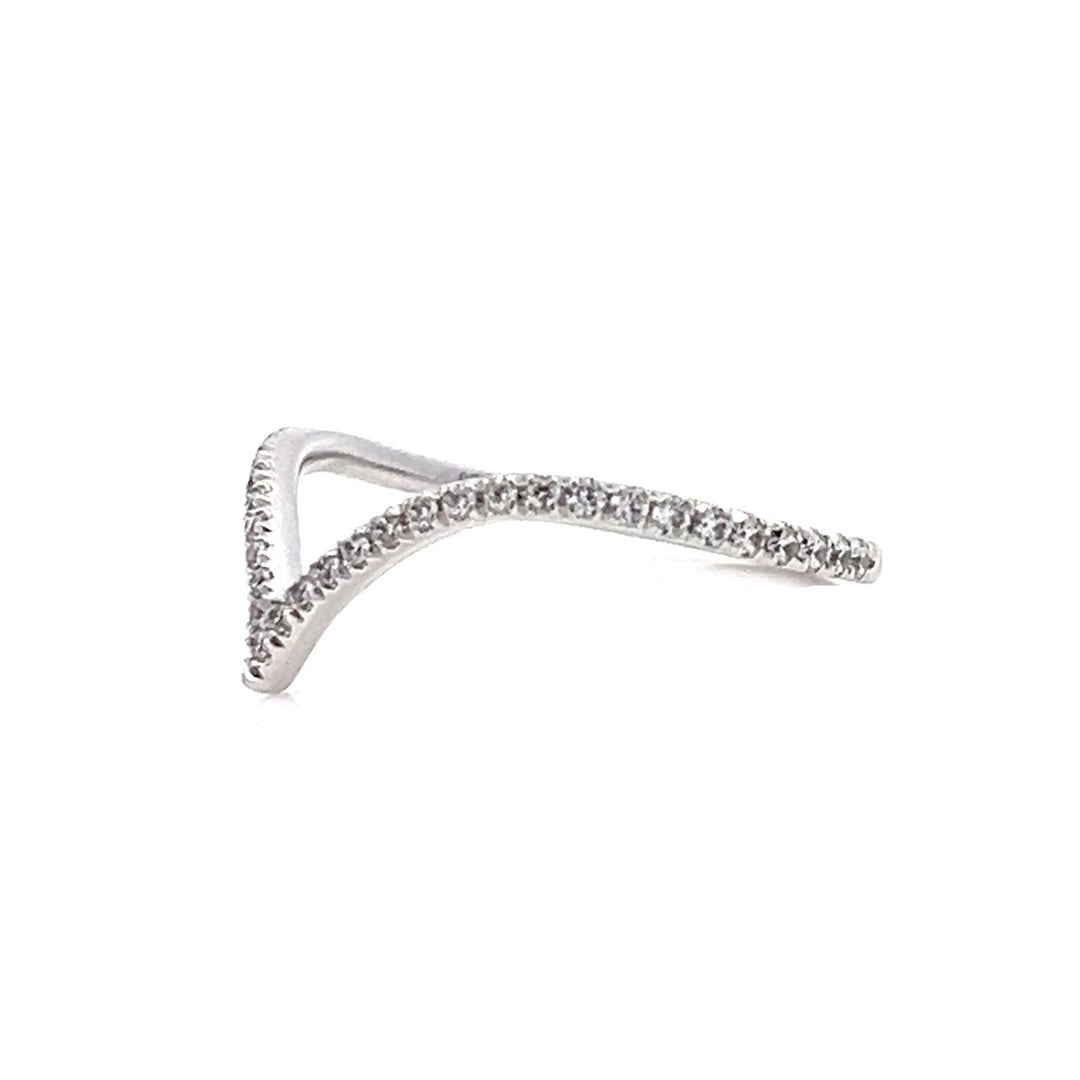 deep v-shaped contour pave diamond band - Valentshop Jewelry