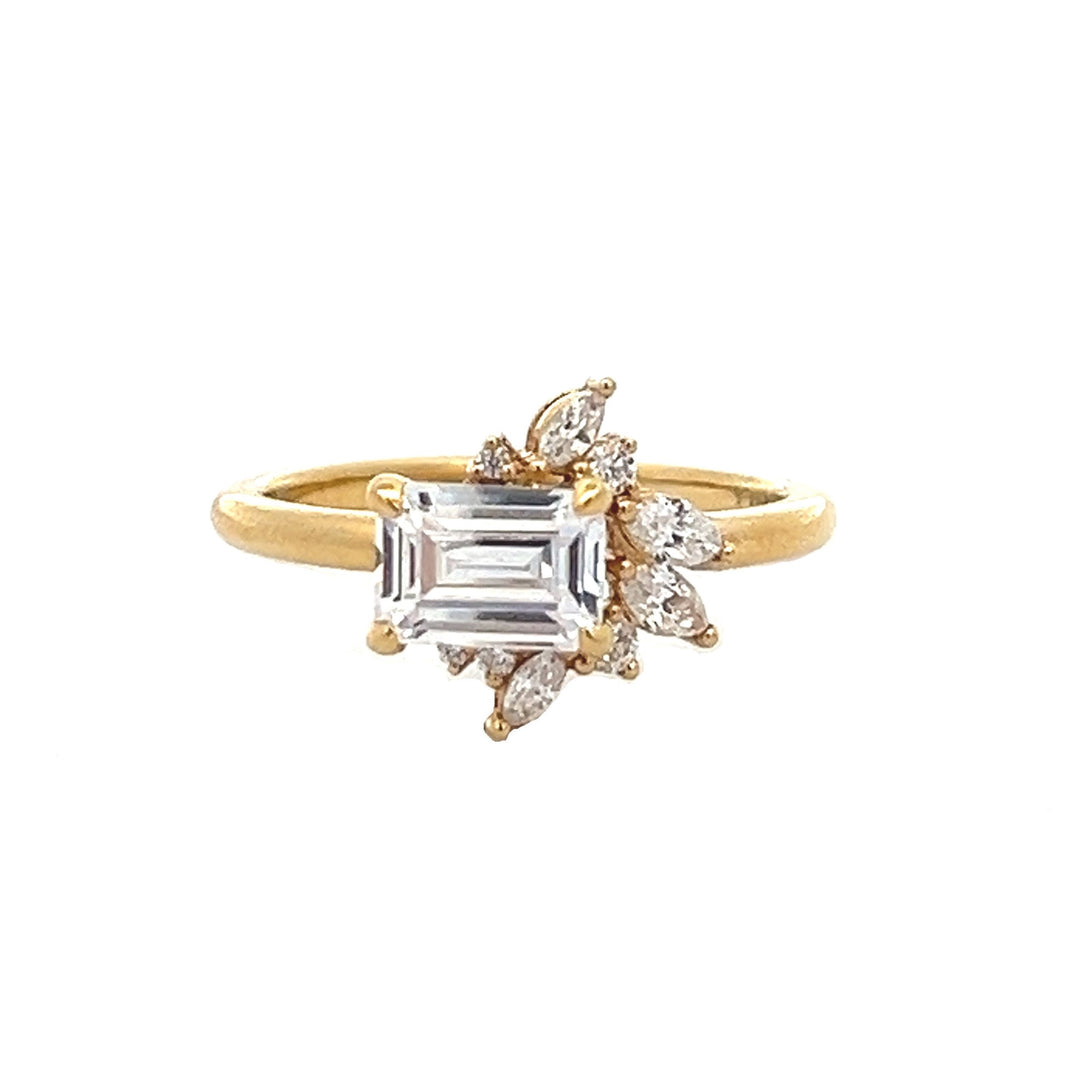 1 1/2 ctw emerald-cut diamond engagement ring with marquise diamond accents - valentshop.com