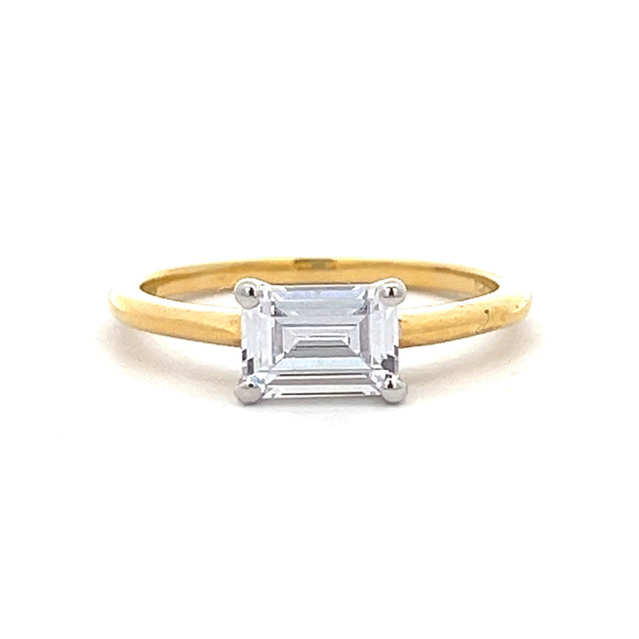 1 ctw east-west emerald-cut diamond engagement ring - valentshop.com