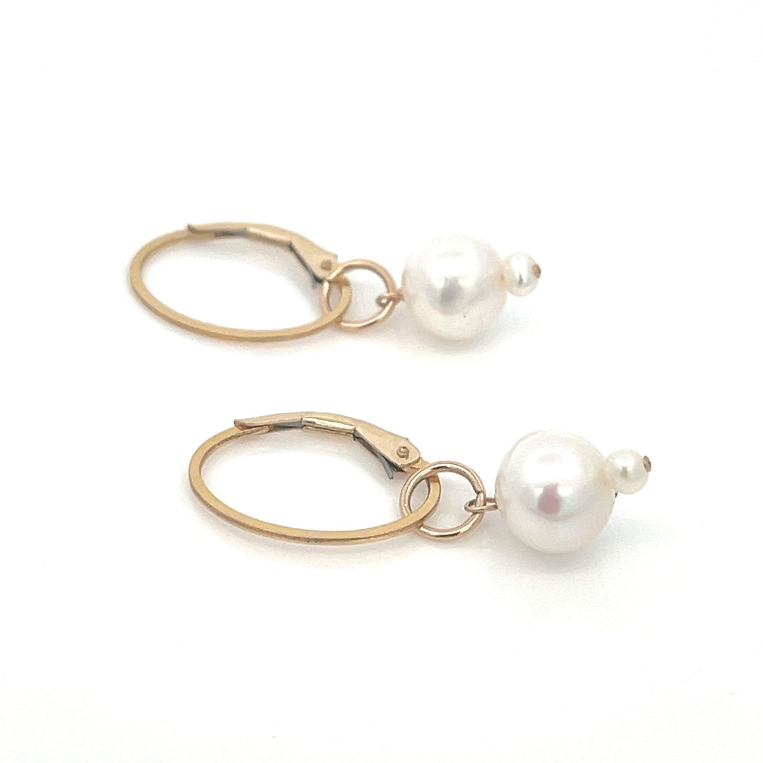 graduated duo pearl drop earrings - valentshop.com