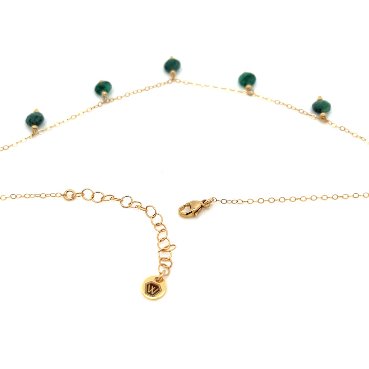 faceted emerald coin charm necklace - Valentshop Jewelry