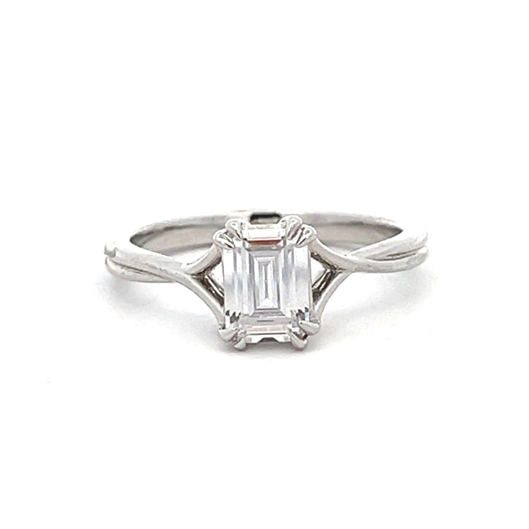 1 ctw double claw emerald-cut diamond engagement ring - valentshop.com