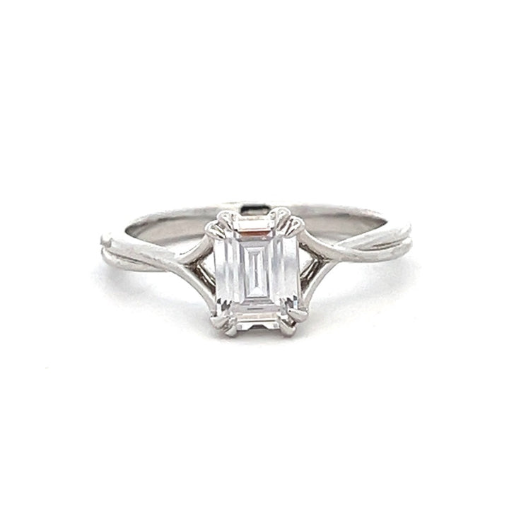 1 ctw double claw emerald-cut diamond engagement ring - valentshop.com