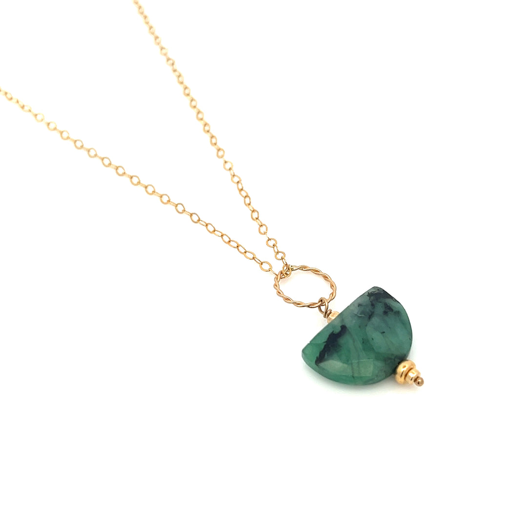 emerald mezzeluna necklace - Valentshop Jewelry