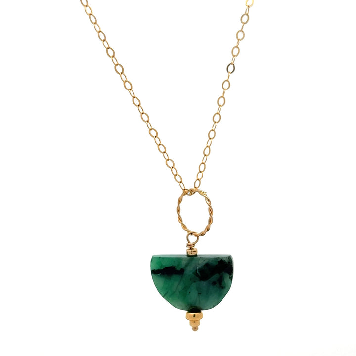 emerald mezzeluna necklace - Valentshop Jewelry