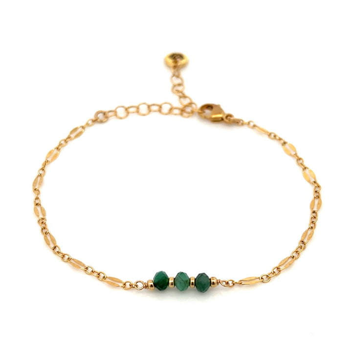 three-stone birthstone shimmer link bracelet - Valentshop Jewelry