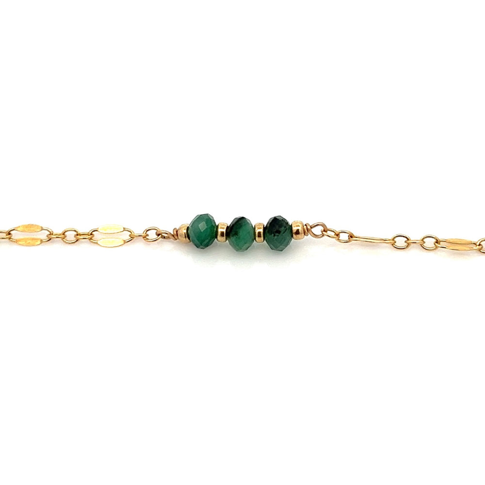 three-stone birthstone shimmer link bracelet - Valentshop Jewelry