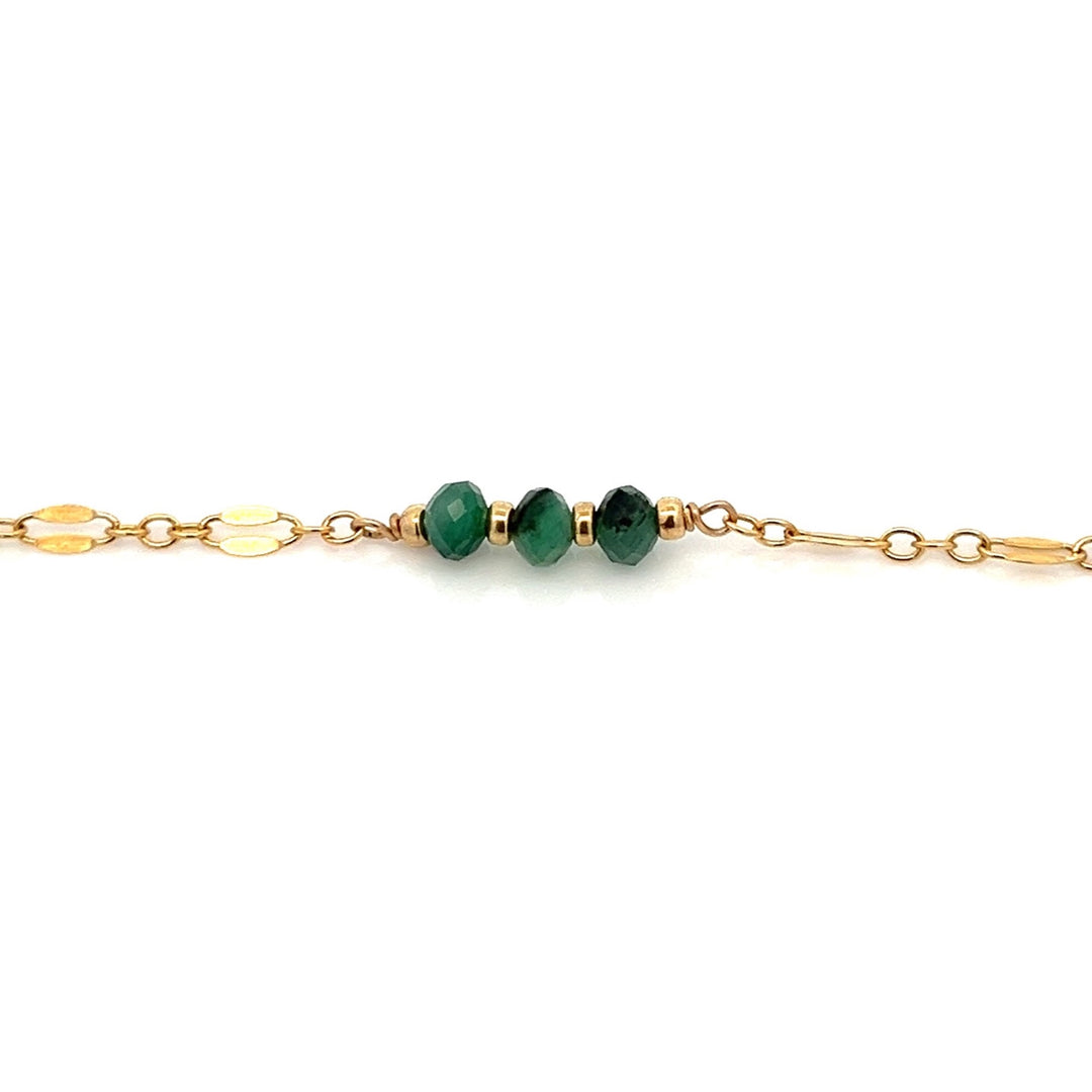 three-stone birthstone shimmer link bracelet - Valentshop Jewelry