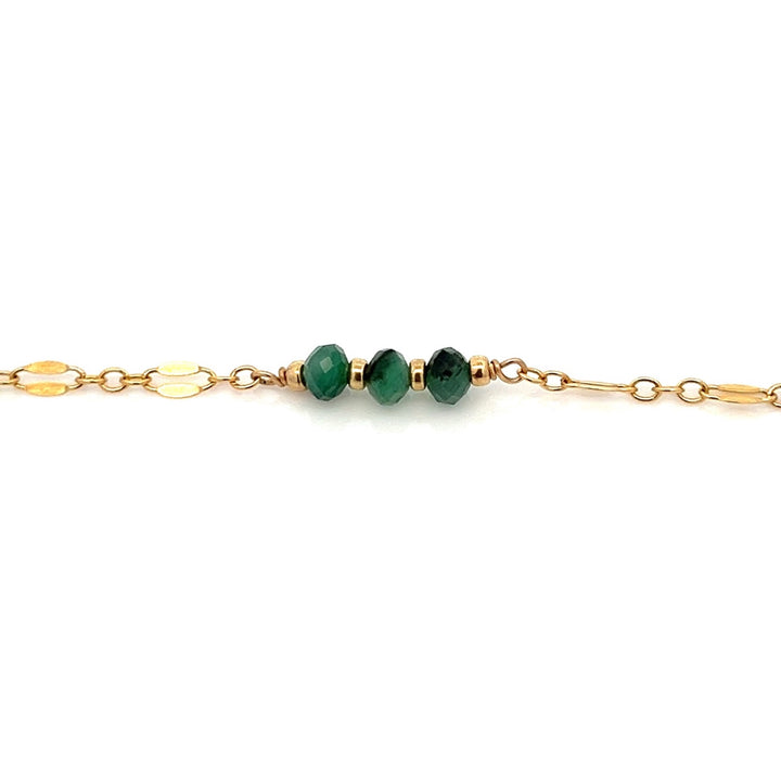 three-stone birthstone shimmer link bracelet - Valentshop Jewelry