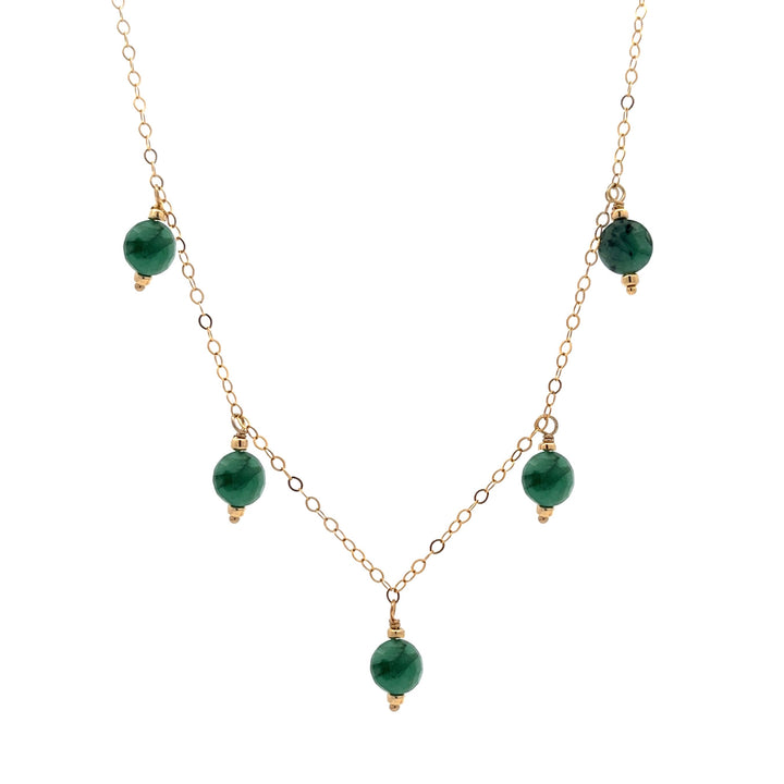 faceted emerald coin charm necklace - Valentshop Jewelry