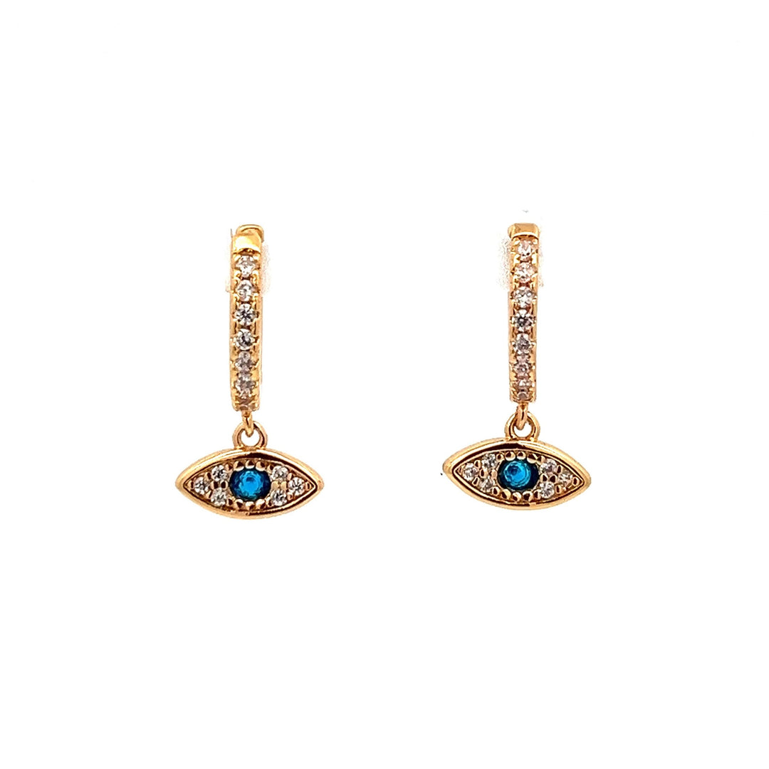 14K-gold-filled sparkly evil eye huggies - valentshop.com