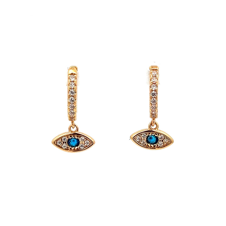 14K-gold-filled sparkly evil eye huggies - valentshop.com