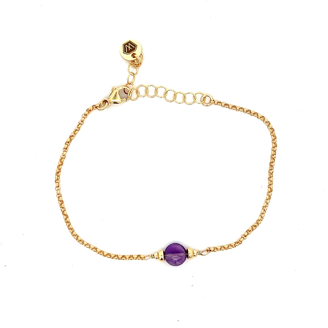 faceted birthstone coin charm bracelet - valentshop.com