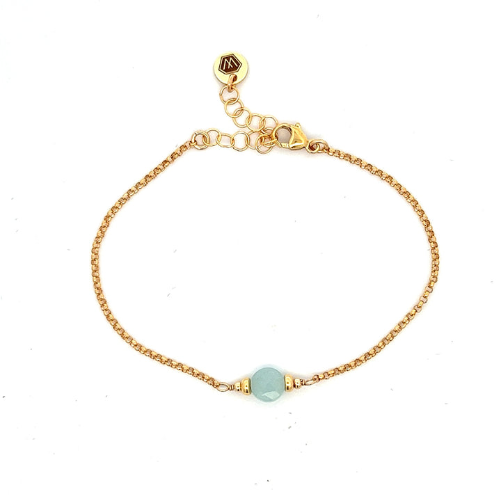 faceted birthstone coin charm bracelet - valentshop.com